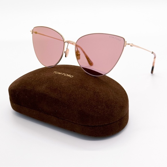 NEW TOM FORD ANAIS-02 TF1005 28Z WOMEN SUNGLASSES FT1005/S GOLD BROWN EYEWEAR - Picture 3 of 11